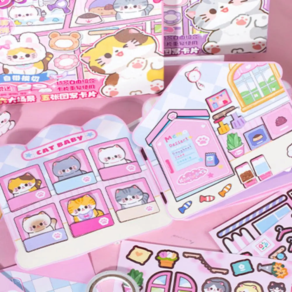 Cartoon Cat Sticker Book