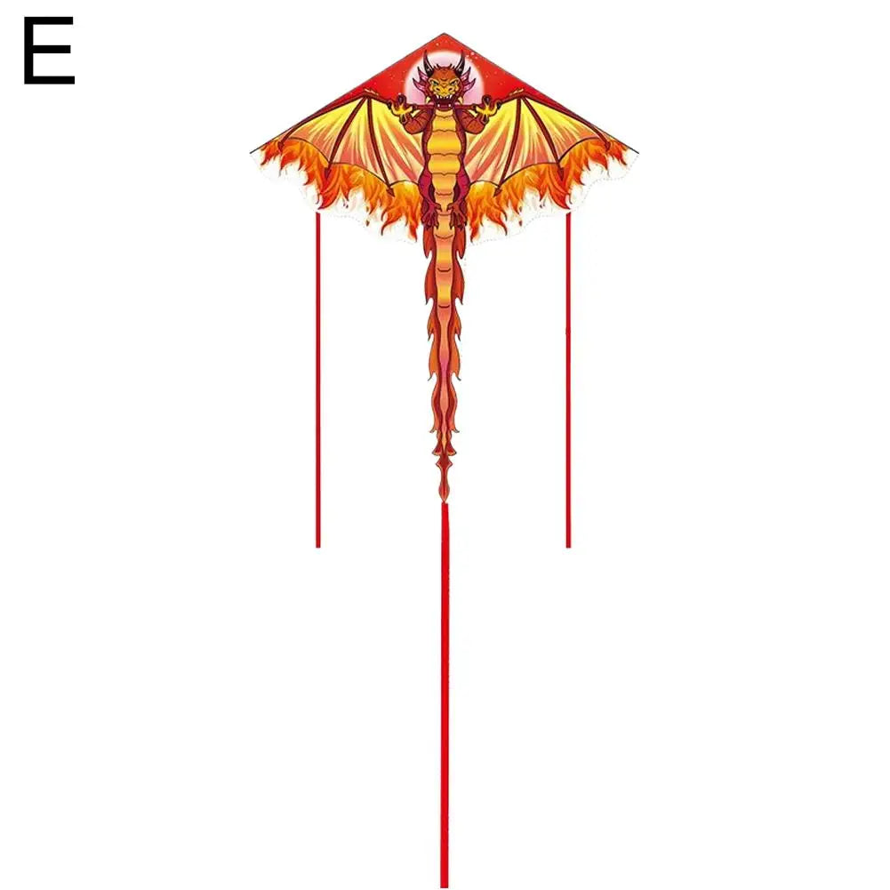 Dragon-shaped kite with red and yellow colors on a white background